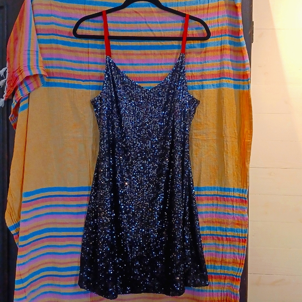 DKNY sequined cocktail slip dress NWT size L